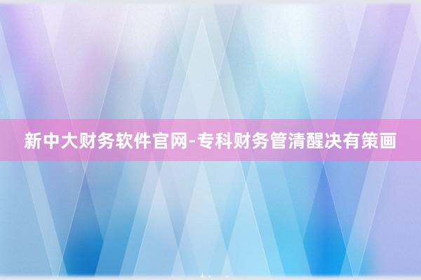新中大财务软件官网-专科财务管清醒决有策画